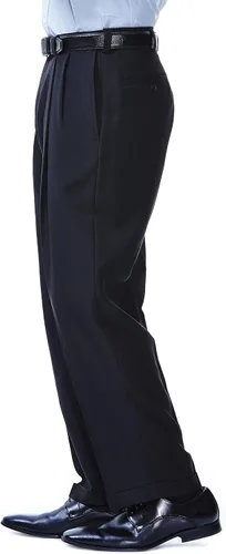 Vista 2 de Haggar E Clo Repreve Stria Classic Fit - Pantalón de vestir plisado frontal para hombre