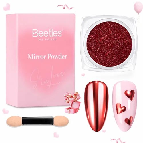Vista 21 de Beetles Polvo de Uñas Cromado Blanco para Uñas de Gel, Polvo de Uñas Cromado Perlas, Polvo de Uñas con Efecto Espejo, Polvo de Uñas de Gel