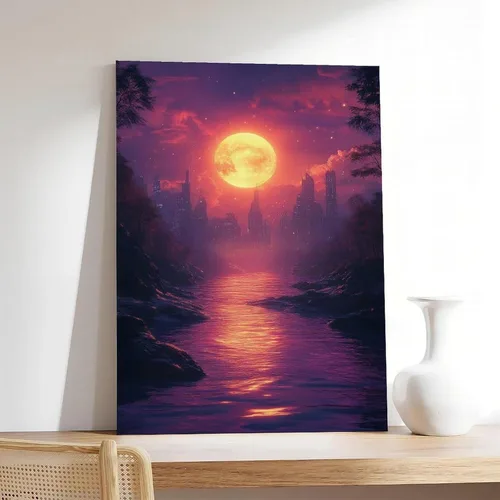 Vista 7 de Abstract Vaporwave Synthwave Print – Neon Digital Dreamscape Poster – Modern Retro Wall Decor for Youth Rooms Poster Canvas Artwork Prints Rustic