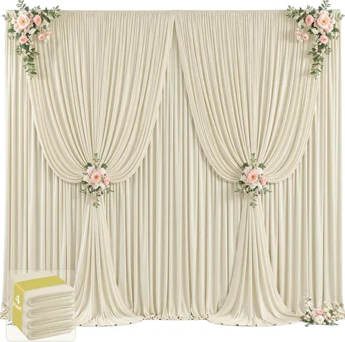 Vista 55 de 20 pies x 12 pies Cortinas de Telón de Fondo Azul Bebé Sin Arrugas para Bodas y Fiestas, Telón de Fondo de Tela Azul, Cortinas para Bodas
