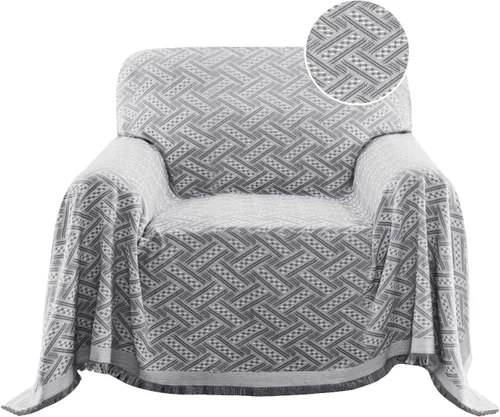 Vista 16 de Turquoize - Funda para sofá de algodón de color gris, protector para sofá, funda para sofás, fundas para sofá seccional lavables para perros