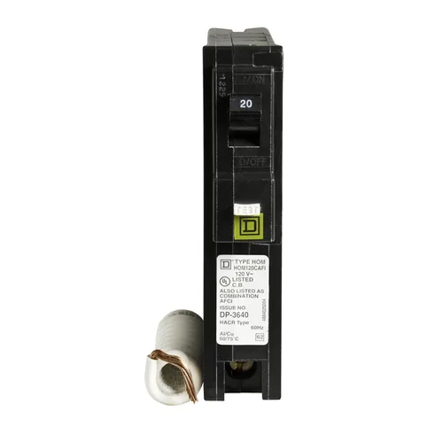 Vista 2 de Square D - HOM120CAFIC Homeline 20 Amp Single-Pole CAFCI Circuit Breaker