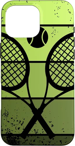 Vista 24 de Raqueta de jugador de tenis con cancha de pelota de tenis Vintage Retro Case para iPhone 17
