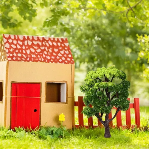 Vista 9 de VANZACK Árboles modelo, 12 piezas de pinos de plástico, escala 1:50, verde, para bricolaje ferrocarril paisaje