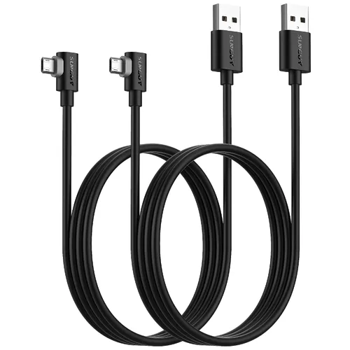 Vista 8 de SUNGUY Cable micro USB corto de 6 pulgadas de 90 grados, 2 unidades, cable micro USB de ángulo recto de carga rápida y sincronización de datos