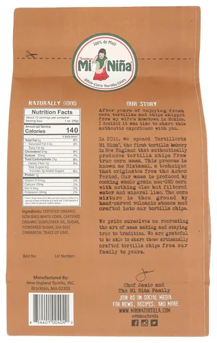 Vista 2 de Mi Nina Chips de tortilla de churros azucarados con canela, 12 onzas