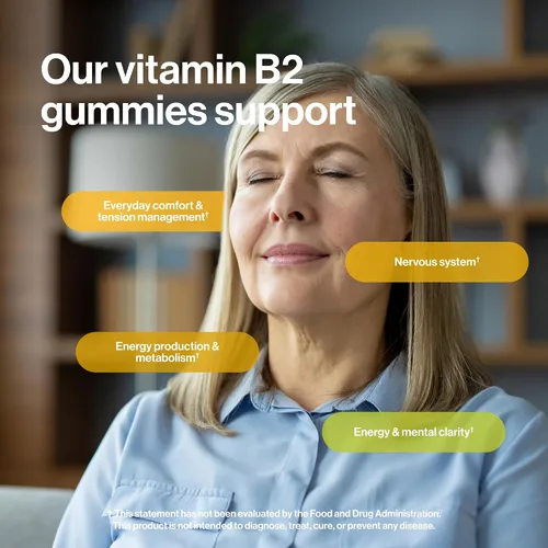 Vista 4 de kindnature Vitamina B2 Riboflavina 400 mg y gomitas de potasio para adultos y niños - Suplemento de potasio 500 mg y riboflavina 400 mg gomitas