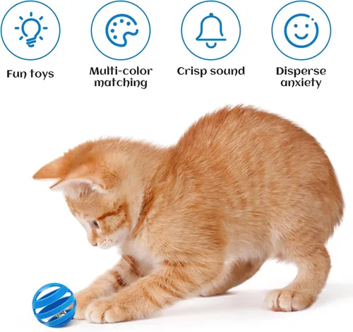 Vista 5 de Kasyat 21 bolas de cascabel para gatos con campanas, celosía de plástico