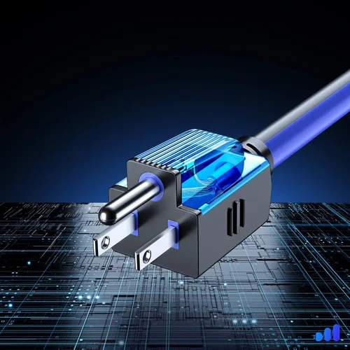 Vista 4 de Maximm Cable de extensión negro y azul de 10 pies, SJTW de 16 AWG