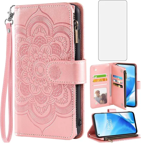 Vista 10 de Asuwish Funda de teléfono para OnePlus Nord N200 5G con protector de pantalla de vidrio templado y tarjetero de cuero para OnePlus N 200 G5 1 Plus