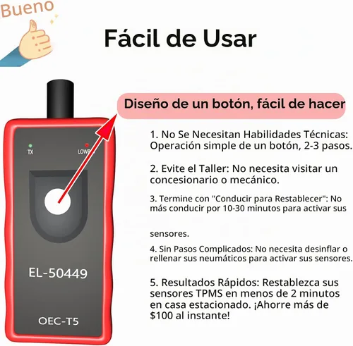 Vista 2 de YOUNGLINK EL-50449 Herramienta de reaprendizaje TPMS Ford TPMS Herramienta de restablecimiento del sensor de presión de neumáticos Ford Herramienta