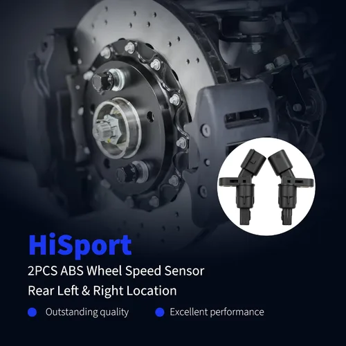 Vista 3 de HiSport Sensor de velocidad de rueda ABS 1J0927807B, 2 piezas, ubicación trasera izquierda y derecha, compatible con Audi TT 2000-2006, Volkswagen