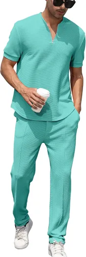 Vista 114 de FZNHQL Conjunto deportivo de moda para hombre, 2 piezas, casual, atlético, para correr, manga corta/larga, conjunto para hombre