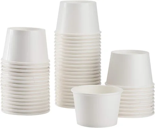Vista 17 de Karat [473ml - 1000 uds] Tazas de papel para sopa y helado para alimentos fríos/calientes - Ideal para sopa, helado y aperitivos - Con lunares
