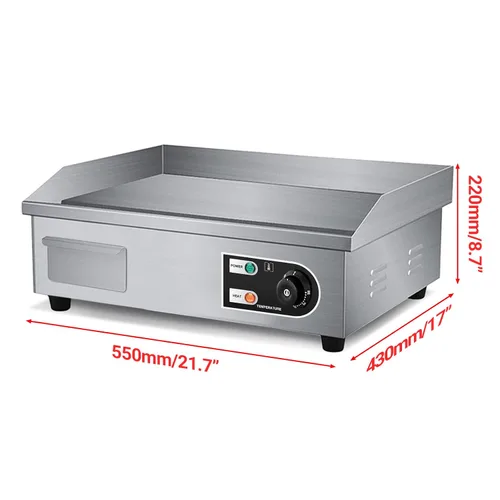 Vista 10 de Plancha Eléctrica de Encimera de 22" 1600W 110V Antiadherente Comercial para Restaurante Teppanyaki con Control de Temperatura Ajustable de Acero