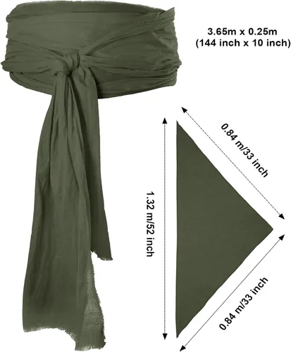 Vista 2 de SATINIOR Halloween Pirate Accessories Bandana Belt Costume
