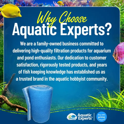 Vista 8 de Aquatic Experts Almohadilla de filtro de acuario unificada clásica de 12 pulgadas por 12 pies por 0.75 pulgadas, almohadilla de filtro azul y blanco