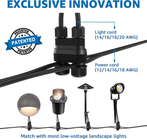 Vista 7 de SUNVIE Luces de cubierta de bajo voltaje con conector Fastlock2 de cable de 5 W, luces LED para escalones de paisaje, iluminación de acento al aire