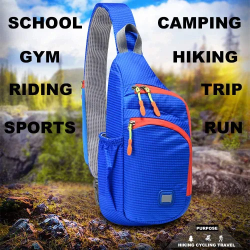 Vista 8 de Peicees Mochila pequeña tipo bandolera impermeable unisex bolsa de hombro cruzada en el pecho