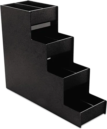 Vista 3 de Organizador estrecho de condimentos de grado comercial, 8 compartimentos, 6 x 19 x 15.88 pulgadas, negro