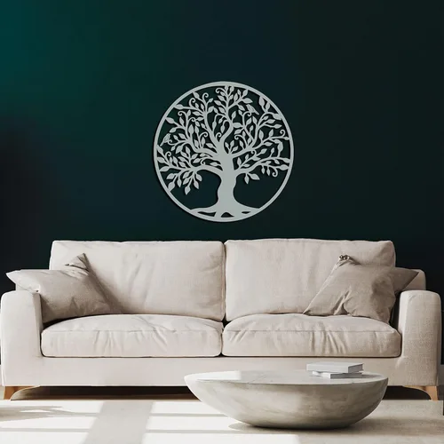 Vista 2 de DEKADRON Metal Wall Art - Silver Grey Tree of Life - Metal Family Tree - Metal Wall Silhouette, Metal Wall Decor, Home Office Decoration Bedroom