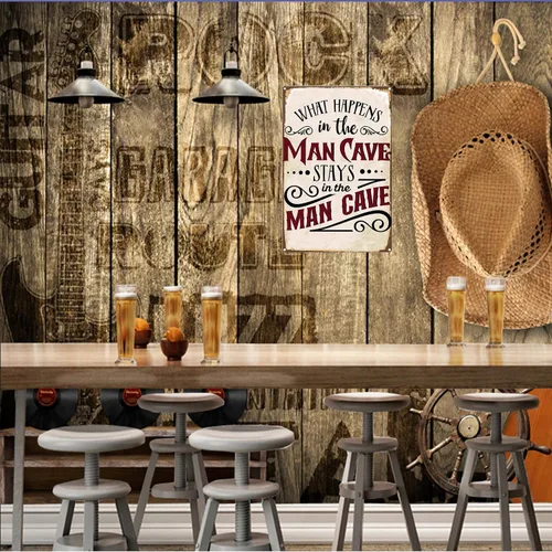 Vista 3 de Letrero divertido de la cueva del hombre, con texto en inglés «What Happens in The Man Cave Stays in The Man Cave Stays in The Man», letrero