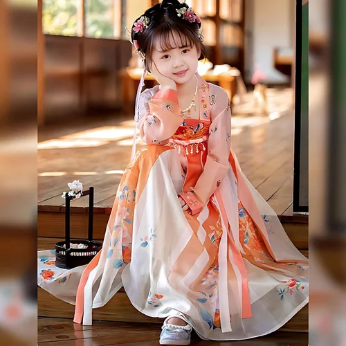 Vista 3 de Traje chino tradicional chino original de Hanfu de la muchacha del rendimiento del desgaste chino