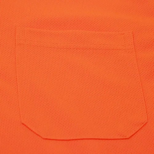 Vista 4 de JORESTECH Camiseta de trabajo de manga corta naranja o amarilla de alta visibilidad con bolsillo en el pecho, tela que absorbe la humedad