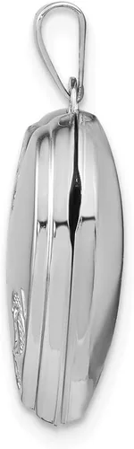 Vista 2 de Medallón floral en forma de corazón pulido oro blanco de 14 quilates 0.945x0.748 in, Metal