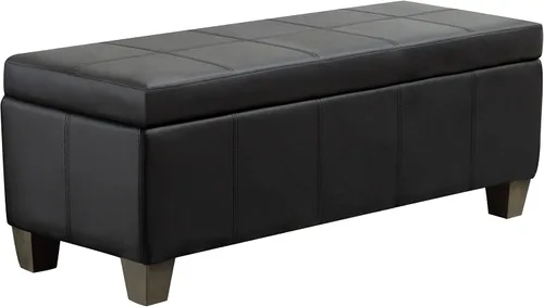 Vista 16 de 41" Storage Ottoman, Storage Bench with Safety Hinge, Upholstered Synthetic Leather Ottoman Bench for Bedroom, Living Room, Entryway, Hallway, Foot