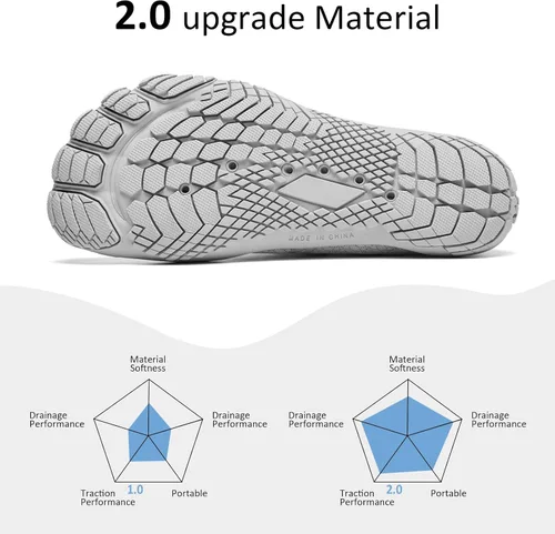 Vista 4 de HIITAVE - Zapatos acuáticos y con sensación de pies descalzos para hombre, calcetines acuáticos de secado rápido para deportes al aire libre