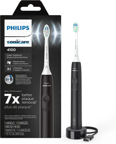 Vista 3 de Philips Sonicare Irrigador dental inalámbrico 3000 - Cepillo de dientes eléctrico 4100, cepillo de dientes eléctrico recargable con sensor