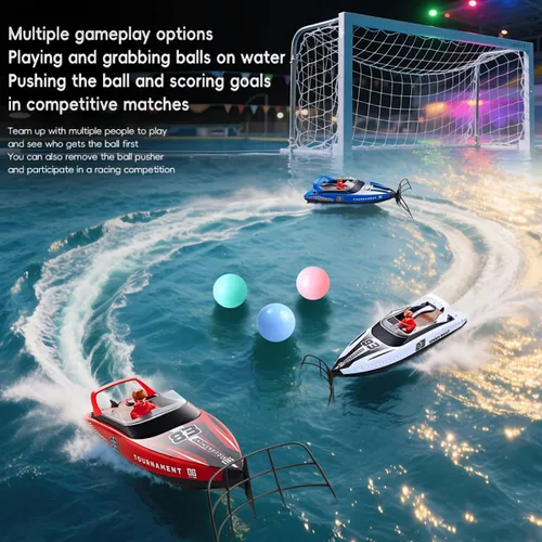 Vista 3 de ANTSIR Barco a control remoto para piscina y lago luces LED de 120 minutos
