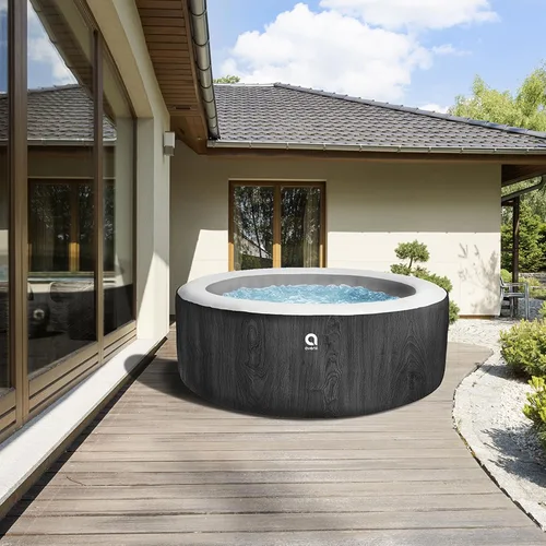 Vista 8 de JLeisure Avenli Vancouver - Bañera de hidromasaje inflable de 1,200 litros, 63 pulgadas, 6 personas, 140 chorros, con cubierta aislada y protector