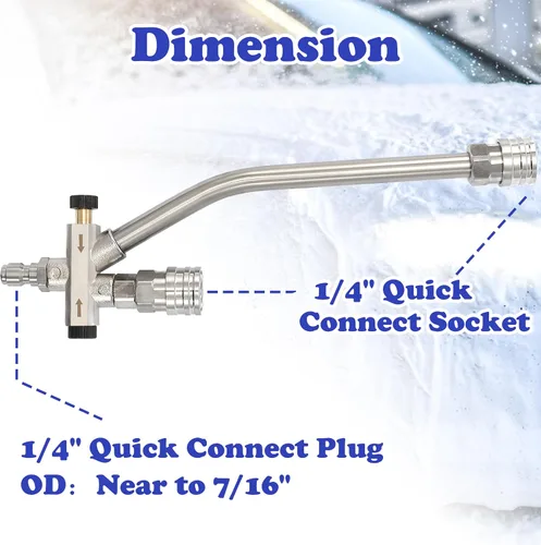 Vista 5 de Tool Daily Cañón de espuma para lavadora a presión con accesorio de doble conector, accesorio de doble punta para cañón de jabón, 5 boquillas