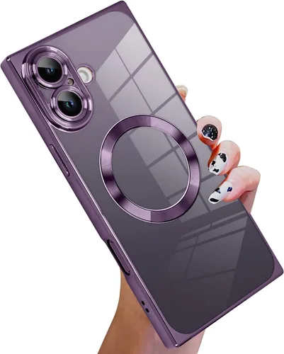 Vista 35 de KANGHAR Funda diseñada para iPhone 12 Pro Magnética Transparente con Protector de Lente de Cámara [Compatible con MagSafe] Diseño de Placado
