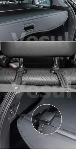 Vista 3 de cubierta retráctil para equipaje compatible con Toyota Highlander 2014 2015 2016 2017 2018 2019, impermeable, protector de seguridad, tonneau