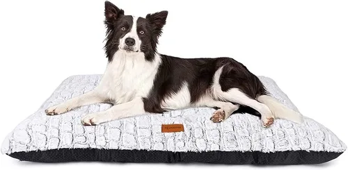 Vista 12 de Alfombrilla de cama para perro, suave y mullida, para jaula de perro, cama para perros pequeños, medianos y grandes, y gatos, lavable Marrón
