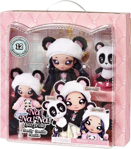 Vista 5 de Na! Na! Na! Surprise Familia Winnie Joyful, Mimi Joyful & Bamboo Doll