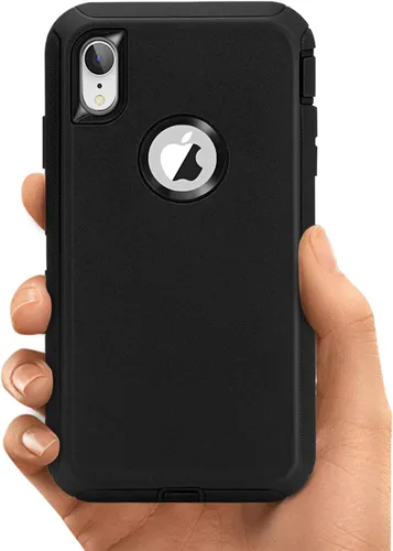 Vista 7 de MAXCURY Funda para iPhone XR, funda protectora de cuerpo completo resistente con absorción de golpes para iPhone 10R, parachoques de PC duro +