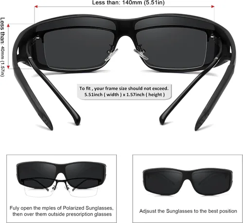 Vista 4 de MEETSUN Lentes de sol ajustables para hombres y mujeres gafas de sol polarizadas 100 protección UV400