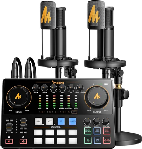 Vista 14 de MAONO E2 Gen2 Equipo de podcast Bundle Mezclador de interfaz de audio