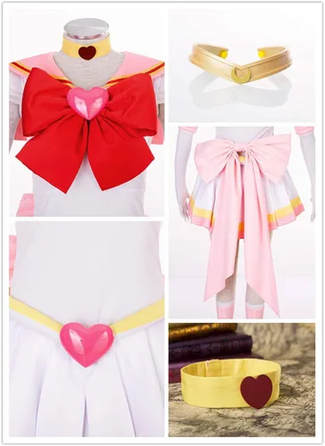 Vista 5 de YOUYI Traje de combate Chibiusa para mujer talla estadounidense disfraz de cosplay Chibi Super S