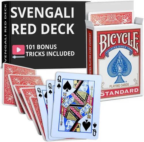 Vista 59 de Ted's Sterling Magic Precision Red Rider Back Bicycle Mazo Svengali con Instrucciones para 100+ Trucos (2 de Tréboles)