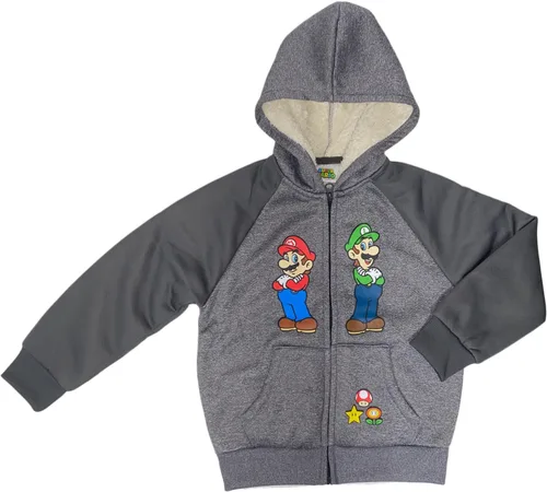 Vista 5 de Isaac Morris Limited Super Mario Little & Big Boys Sherpa - Sudadera con capucha y cremallera