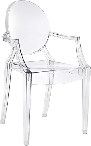 Vista 6 de Silla de Comedor transparente de Casper, Plástico, Azul