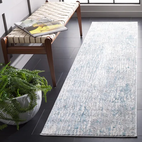 Vista 10 de SAFAVIEH Lagoon Collection - Alfombra de pasillo, 2 pies 2 pulgadas x 8 pies, beige y gris, diseño abstracto moderno, no desprende pelusa y de fácil