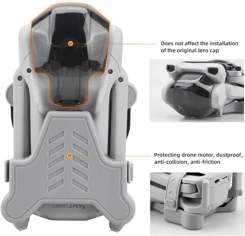 Vista 4 de HeiyRC Soporte de hélice Mini 3/Mini 3 Pro, protector de correa de protección estabilizador para DJI Mini 3 Series RC Drone Accesorios (gris)