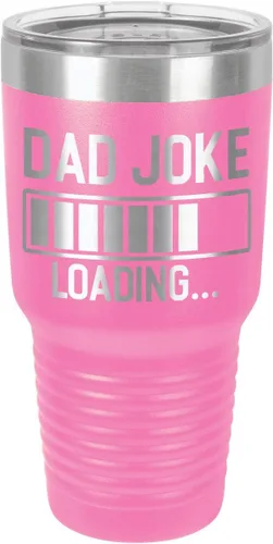Vista 13 de Dad Joke Loading Black - Vaso de bebida de 30 onzas con popote y tapa superior deslizante, taza de viaje grabada con láser, comparación con Yeti