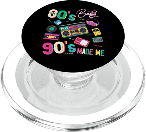 Vista 8 de Vintage 80's Baby 90's Made Me Retro 1980s Nostalgia 1990s PopSockets Standard PopGrip